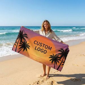 Personalized Design Polyester Quick Dry <b>Microfiber</b> Sports Adults Sublimation Printed <b>Beach</b> <b>Towel</b> With Logo - Product Image 1
