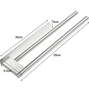 Portasciugamani autoadesivo <span class=keywords><strong>per</strong></span> bagno 304 acciaio inossidabile porta asciugamani doppio appendiabiti <span class=keywords><strong>per</strong></span> cucina - Product Image 1