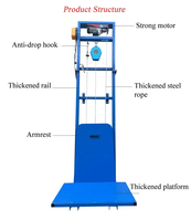 Nouvel élévateur de fret vertical pour entrepôt de 500 kg, plateforme de chargement, monte-charge hydraulique, commande électrique à distance, en acier