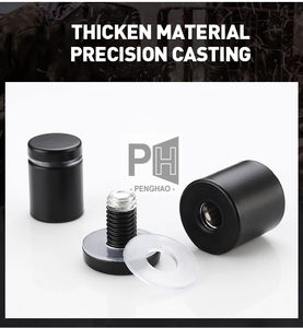 Vis publicitaires en acier inoxydable noir signe vis à entretoise attaches en verre clous de <span class=keywords><strong>miroir</strong></span> matériel de fixation de panneau d'affichage - Product Image 3