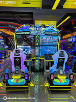 Machine d'arcade simulateur de vol à monnayeur pour 2 joueurs, jeu de tir d'avion en anglais pour parcs d'attractions, en métal