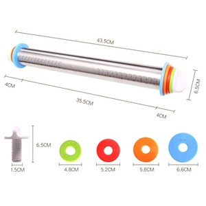 Wholesale Stainless Steel Adjustable <b>Rolling</b> Pin With Thickness Rings Guides - Product Image 4