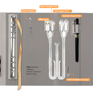 A5 đa chức năng thông minh máy tính xách tay với không dây sạc PU da Bìa Đồng hồ điện ngân hàng điện xoắn ốc ràng buộc trang - Product Image 5