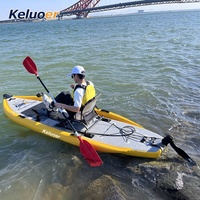 Kayak à pédales en PVC, canoë/kayak individuel pour la pêche, bateau à pédales rapide