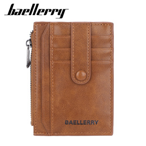 กระเป๋าใส่บัตรผู้ชาย Baellerry หนัง PU บางเฉียบ ช่องใส่บัตรหลายช่อง กระเป๋าใส่เหรียญแบบมีซิป สีน้ำตาลกาแฟ - Product Image 1