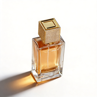 Nouvelle conception professionnelle, flacon de parfum vide 50 ml, flacons en verre transparent rectangulaires convexes à facettes de luxe pour personnalisation de marque