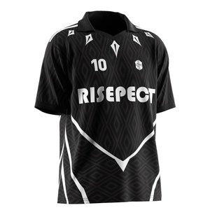 Camiseta de Fútbol con Cuello en V, Estilo Polo, Impresión por Sublimación, Control de Humedad, Secado Rápido, Logotipo Personalizado para el Día del Partido - Product Image 5