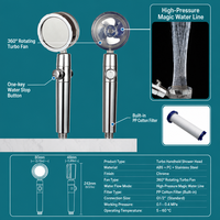 Ensemble de douche rond haut de gamme pour salle de bain, finition argentée, avec robinet monocommande en aluminium poli et pommeau de douche à quatre vitesses