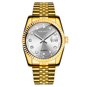Montres Set Quartz en Acier Inoxydable <span class=keywords><strong>Montre</strong></span> de Couple Or <span class=keywords><strong>Montre</strong></span>-Bracelet <span class=keywords><strong>Homme</strong></span> Femme Luxe Originale pour Amoureux Horloge - Product Image 3