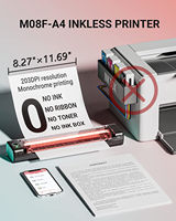 Phomemo M08F Printer Thermal Portabel Nirkabel A4 Tanpa Tinta, Mesin Fotokopi Stencil Tato, Printer Mini Mobile untuk Perjalanan, Kantor, dan Pekerjaan