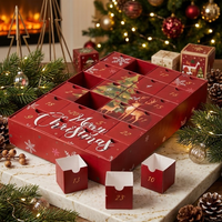 Boîte de calendrier de l'avent de Noël personnalisée de qualité supérieure avec 24 tiroirs, boîte cadeau vide en carton pour compte à rebours, pour échantillons de parfums et cosmétiques