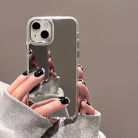 Coque de téléphone miroir Galvanoplastie Surface miroir coque arrière en TPU pour iPhone 14 13 12 11 Plus Pro Max 14 13 12 11 8 7 XR XS SE 2 3