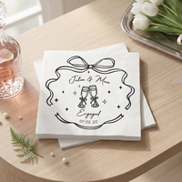 Serviettes en papier jetables personnalisées avec nom de couple imprimé, écologiques, pour mariage, Thanksgiving, Ramadan, vente en gros