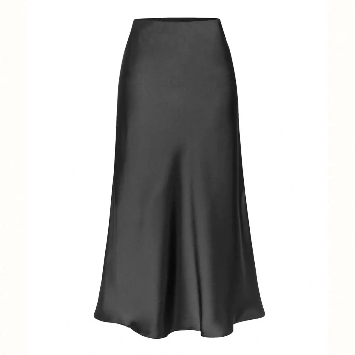 Wholesale Thick Satin Skirts Fashionable Women Solid Color Skirts Navy Black Colors Available