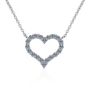 Classic Moissanite <b>Pendant</b> 925 Sterling <b>Silver</b> <b>Necklace</b> in Heart Shape With Moissanite <b>Pendant</b> <b>Necklace</b> for Woman - Product Image 1