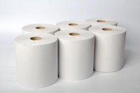 8 pouces X 800 pieds 6 rouleaux/carton ultra absorbant TAD 28 Gsm doux fort haute capacité 1 pli 2 plis compatible essuie-mains rouleau de papier