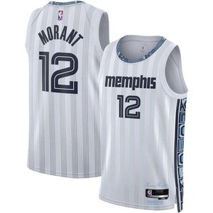 Memphis Grizzlies Ja Morant Youth White City Edition Swingman Jersey Vêtements de basket-ball pour garçons qui évacuent l'humidité - Product Image 1