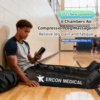 Bottes de récupération de compression professionnelles de haute qualité, thérapie par pression d'air à 6 chambres, masseur de jambes personnalisé