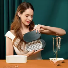 Nettoyeur ultrasonique électrique mini portable sans fil pour bijoux et prothèses dentaires avec minuterie numérique, capacité de 400 ml - Product Image 4