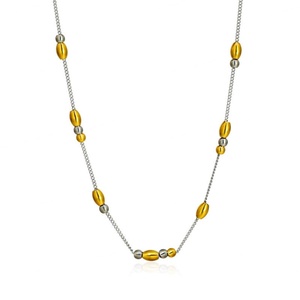 Collar de Acero Inoxidable con Baño de Oro de 18k, Resistente al Agua y al Deslustre, con Cuentas de Arroz y Oliva, para Mujer - Product Image 5