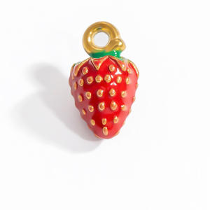 Mini dijes de joyería 3D con dibujos animados de frutas, formas mixtas para hacer pulseras, accesorios de bricolaje chapados en acero inoxidable - Product Image 3