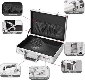 Boîte de rangement organisatrice - 14,2 x 9,4 x 4,5 pouces, taille moyenne, sacs de rangement portables avec serrures à double combinaison pour passeports - Product Image 5