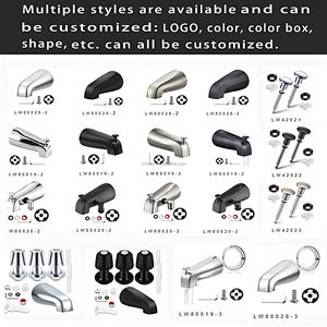 Caño de bañera deslizante de alta calidad con desviador, se adapta a grifo de bañera de baño de níquel cepillado de tubo de agua de cobre de 1/2" - Product Image 3