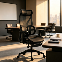 Chaise de bureau ergonomique en maille style minimaliste moderne avec accoudoirs 3D réglables, soutien lombaire divisé, pivotante à gaz, pour école et chambre