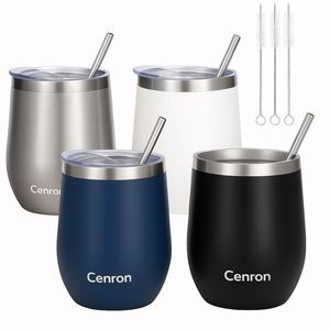 Cenron Stainless Steel Vacuum Insulated Tumbler with Lid and <b>Metal</b> <b>Straw</b> Travel Mug 4 Colors Set - Product Image 1