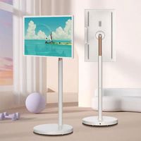 Téléviseur LCD intelligent portable Android 10 Full HD LED blanc de 23,8 pouces avec diffusion en direct sans caméra