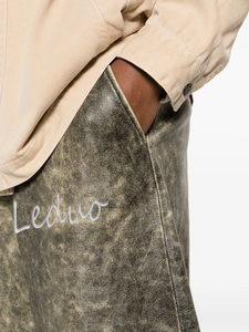 Pantaloncini da <span class=keywords><strong>uomo</strong></span> di qualità LEDUO con Logo personalizzato stile moda pantaloncini da <span class=keywords><strong>uomo</strong></span> <span class=keywords><strong>Bermuda</strong></span> in pelle sintetica - Product Image 5