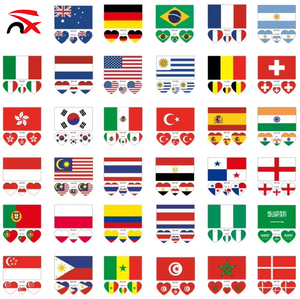 Hannuo Popular Cheap Waterproof All National Flag Brazil American Canada Mexico Flag Tattoo Body Stickers for Promotion