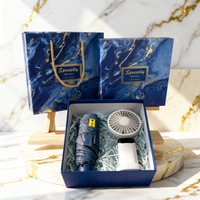 Coffret cadeau d'accueil personnalisé haut de gamme pour employés d'entreprise, boîte d'entreprise de marque avec parapluie, thermos, serviette, kit essentiel
