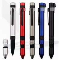 Multifunción 6 en 1 Soporte para teléfono Stylus Compass LED Light TOOL Pen con logotipo personalizado