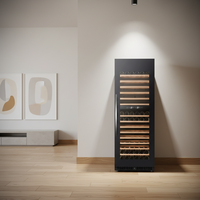 Réfrigérateur à vin de luxe 450L 90 bouteilles à double zone avec compresseur, éclairage LED et écran tactile réglable