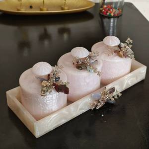 Pot en résine haut de gamme avec plateau, design élégant, idéal pour bonbons, snacks, fruits secs et présentation en cuisine, disponible à prix abordable - Product Image 5