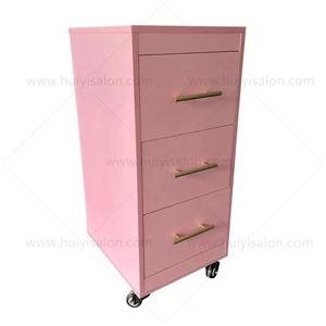 Carrito de salón rosa, carrito de salón, armario de belleza, carrito, estación de armario con carrito - Product Image 3