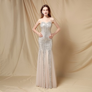 S2258N Nouvelle Robe de Soirée 2026 pour Mariée, Longue, Coupe Sirène, Ajustée, à Bretelles, Ornée de Diamants, pour Banquet de Remerciement, Réception, Exposition Automobile - Product Image 3