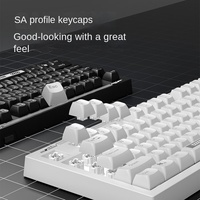 Clavier à sensation mécanique authentique, design élégant blanc pur, disposition personnalisée à 98 touches, commutateurs remplaçables à chaud, connexion filaire pour ordinateurs portables