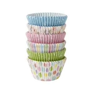 Fabriek Direct Papier Bedrukte Bakbekers Kleurrijke Cupcake Voering