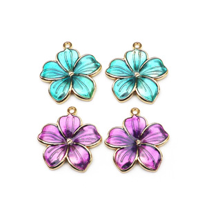 Colgantes de aleación de zinc con forma de flor para la fabricación de joyas, accesorios de moda unisex F0156 - Product Image 3