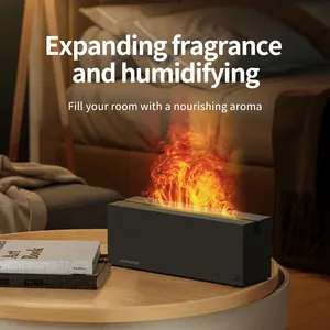 Hot New Arrivals 3D 7 Color LED Fire Flame Aromatherapy Air Humidifier Machine Essential Oil Aroma Diffuser