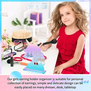 लड़कियों के लिए 2 पीस यूनिकॉर्न इयररिंग होल्डर इंद्रधनुषी इयररिंग ऑर्गनाइज़र 100 छेद रेनबो स्टैंड ऐक्रेलिक इयररिंग होल्डर ऑर्गनाइज़र - Product Image 5