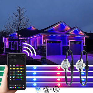 Lumières LED de Noël permanentes colorées, étanches IP68, adressables, pour bâtiments, avec contrôleur Wifi 12V 24V - Product Image 1