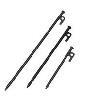 Piquet de sol en métal robuste de 18cm, chevilles de tente en roche galvanisée, accessoire de Camping en plein air, clou en acier avec bouchon en T en plastique