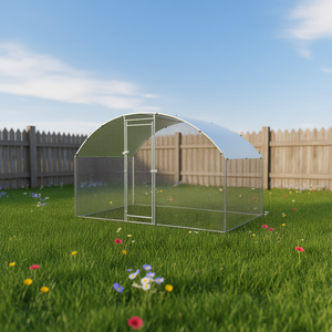 Grand enclos à poules en métal de 6,5 x 10 pieds, avec couverture imperméable, pour poulailler extérieur dans la cour - Product Image 2