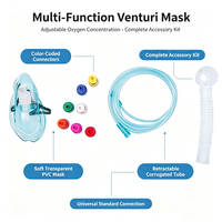 Masker Oksigen Venturi yang Dapat Disesuaikan dengan Tabung Sambungan Khusus Dewasa, Masker yang Dapat Dikustomisasi, Tipe Disinfektan EOS dalam Kantong PE PES