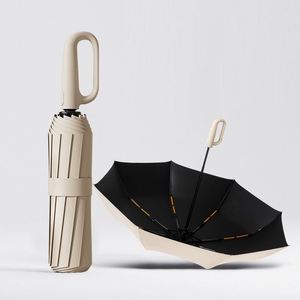 Custom Stock Wind-Resistant Double-Person 21-Inch Ring Handle 8-Rib Fully Automatic Folding <b>Large</b> Sun and Rain <b>Umbrella</b> - Product Image 2