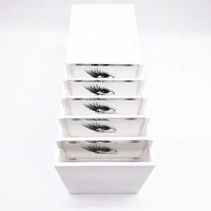 Caja de almacenamiento de extensiones de pestañas acrílicas, organizador de maquillaje, soporte de bandeja para pestañas, paleta de pegamento, caja de pestañas acrílicas - Product Image 4