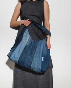 Custom Denim Fabric <strong>Patchwork</strong> Hobo Jeans Shoulder <strong>Bag</strong> Denim Shopping <strong>Bag</strong> Large Capacity Lightweight Denim Tote <strong>Bag</strong> - Product Image 5